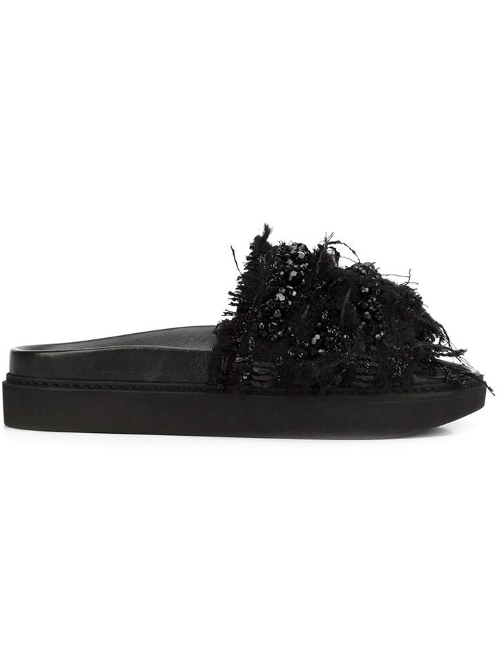 Simone Rocha Tweed Slide Sandals