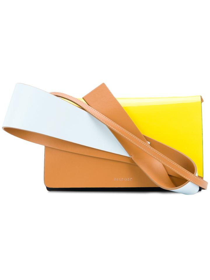 Delpozo 3d Colour Block Clutch - Brown