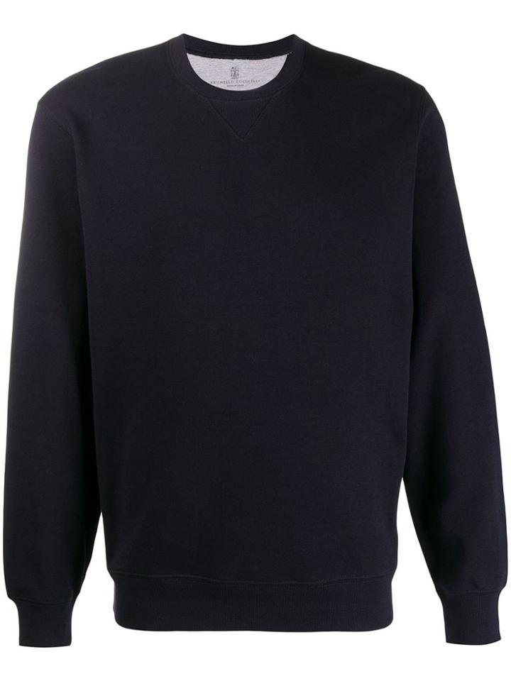 Brunello Cucinelli Loose-fit Plain Sweatshirt - Blue