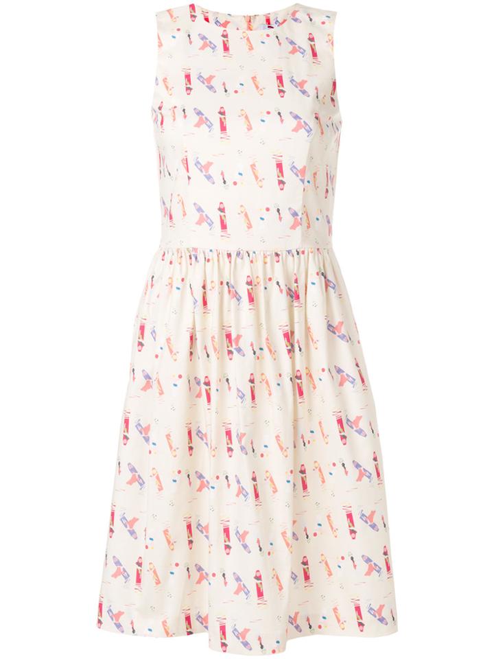 Ultràchic Printed Flared Dress - Nude & Neutrals