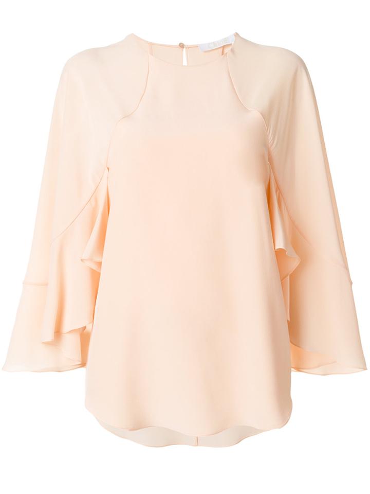 Chloé Ruffle Sleeved Blouse - Pink & Purple