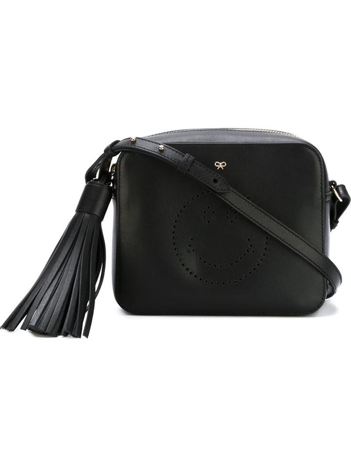 Anya Hindmarch Smiley Face Perforated Leather Cross Body Bag