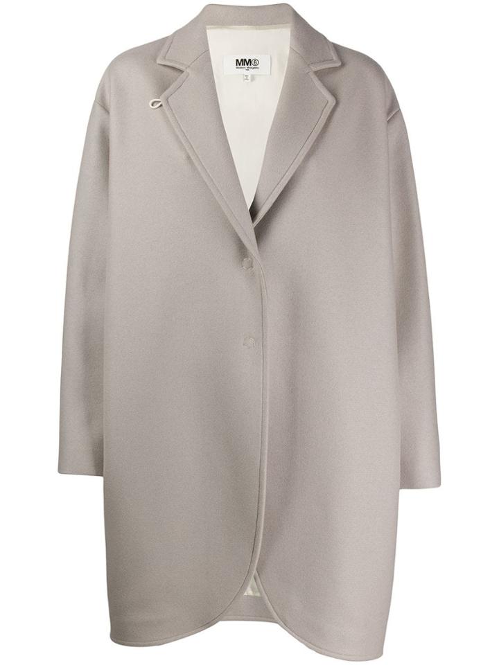 Mm6 Maison Margiela Oversized Flapped Coat - Neutrals