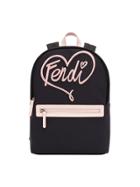 Fendi Kids Logo Embroidered Backpack - Black