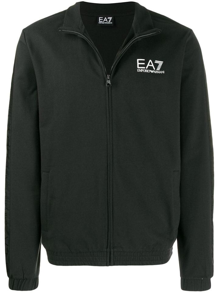 Ea7 Emporio Armani Zip Front Sweatshirt - Black