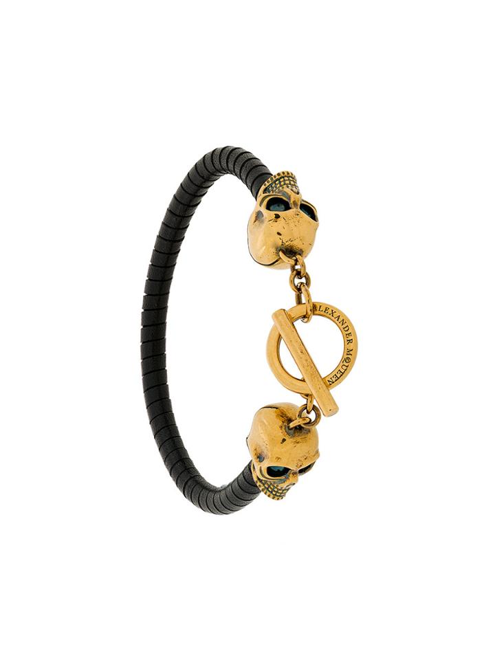 Alexander Mcqueen Skull Detail Bracelet - Black