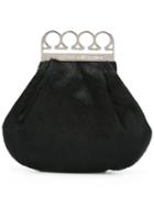 Jean Paul Gaultier Vintage Knuckle Duster Faux Fur Clutch, Women's, Black