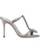 Manolo Blahnik Eridaniasan 105 Mules - Grey