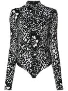 Versace Animal Print Bodysuit - Black