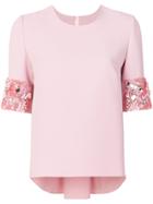 Jorge Vazquez Embellished Sleeve Blouse - Pink & Purple