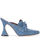 Sies Marjan Shaped Heel Square Toe Mule - Blue
