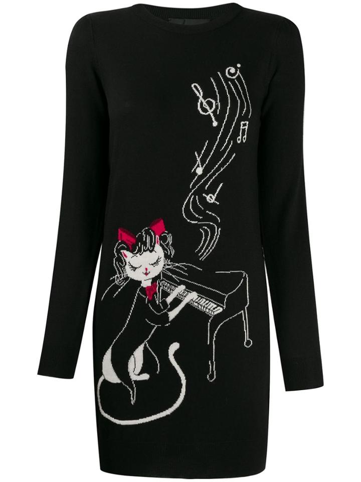 Boutique Moschino Cat Knit Jumper - Black