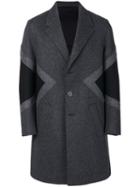 Neil Barrett - Geometric Panelled Coat - Men - Polyamide/spandex/elastane/cupro/wool - 46, Grey, Polyamide/spandex/elastane/cupro/wool