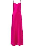 Galvan Long Slip Dress - Pink & Purple
