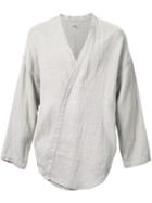 Gold 'herringbone Kimono' Jacket, Men's, Size: Medium, White, Linen/flax