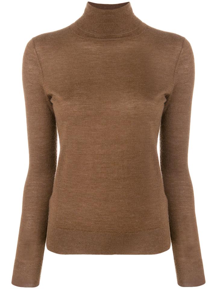 N.peal Superfine Roll Neck Jumper - Brown