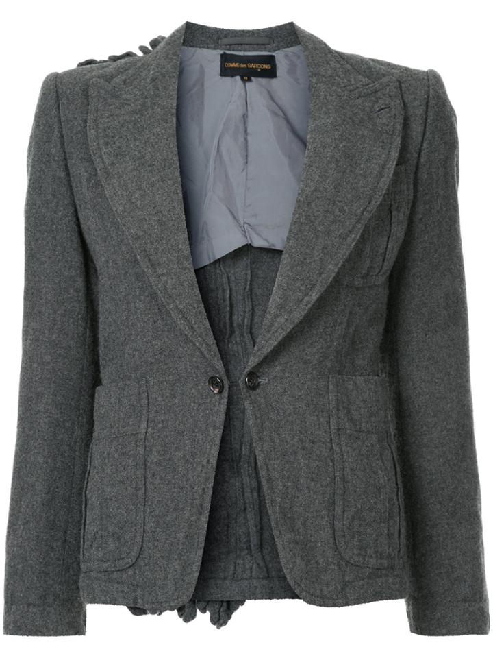 Comme Des Garçons Vintage Ruffle Back Detail Blazer - Grey