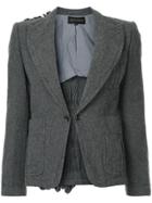 Comme Des Garçons Vintage Ruffle Back Detail Blazer - Grey