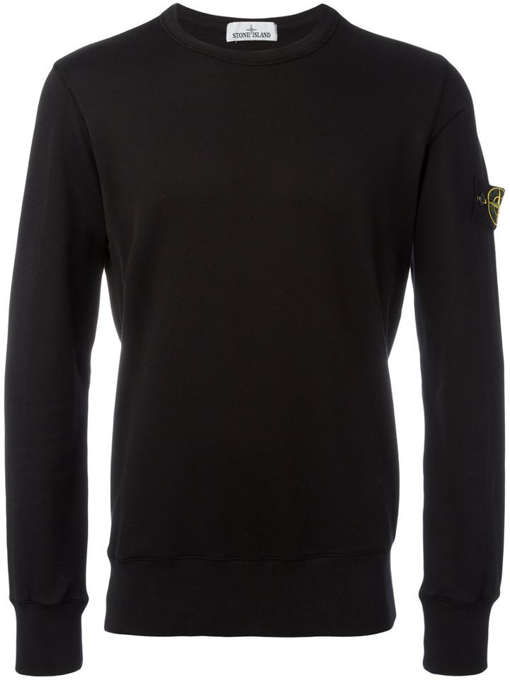 Stone Island Crew-neck Sweatshirt, Men's, Size: Xl, Black, Cotton