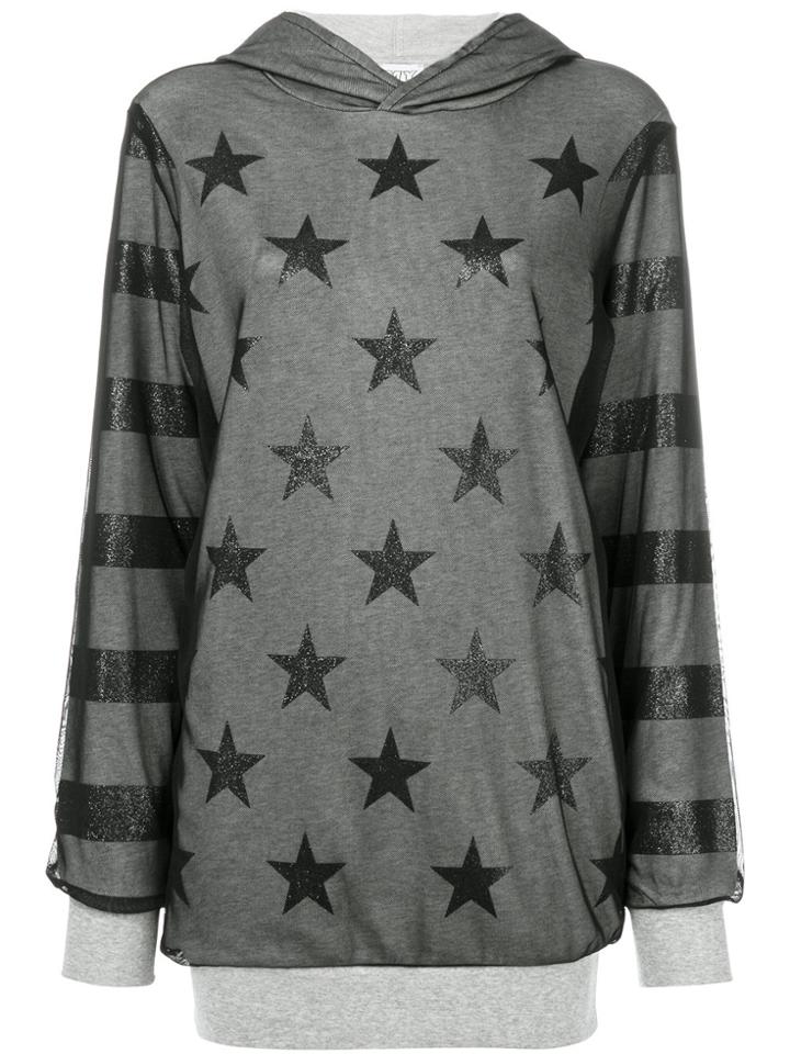 Twin-set Hooded Star Top - Grey