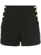 Alice+olivia Donald Side-buttoned Shorts - Black