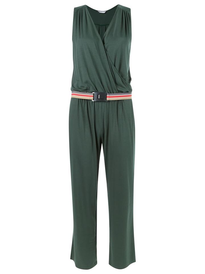 Lygia & Nanny V-neck Belted Jumpsuit, Women's, Size: 40, Green, Cotton/spandex/elastane
