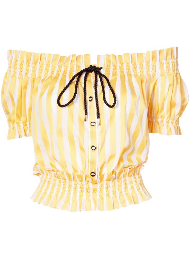 Caroline Constas - Embroidered Blouse - Women - Cotton - Xs, Yellow/orange, Cotton