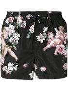 Dolce & Gabbana Floral Print Swimming Shorts - Black