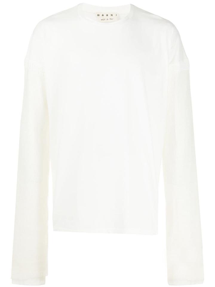 Marni Knitted Sleeve Sweatshirt - White