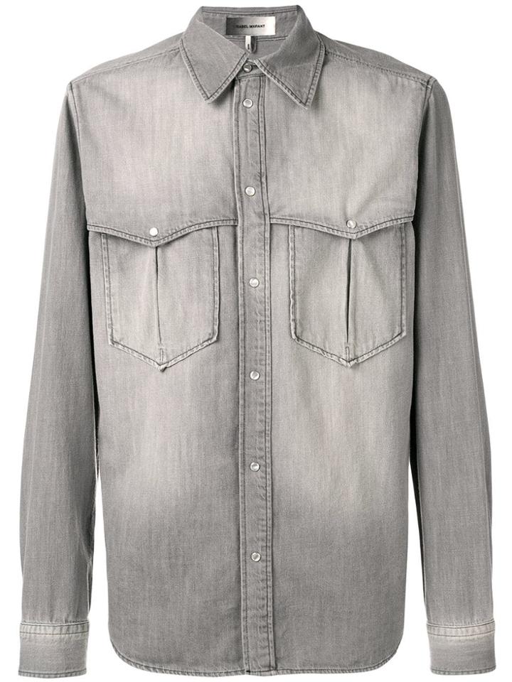 Isabel Marant Long-sleeve Fitted Shirt - Grey