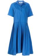 Odeeh Flared Pleated Dress - Blue