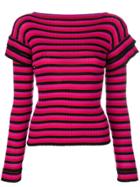 Philosophy Di Lorenzo Serafini Bright Striped Frill Top - Pink &