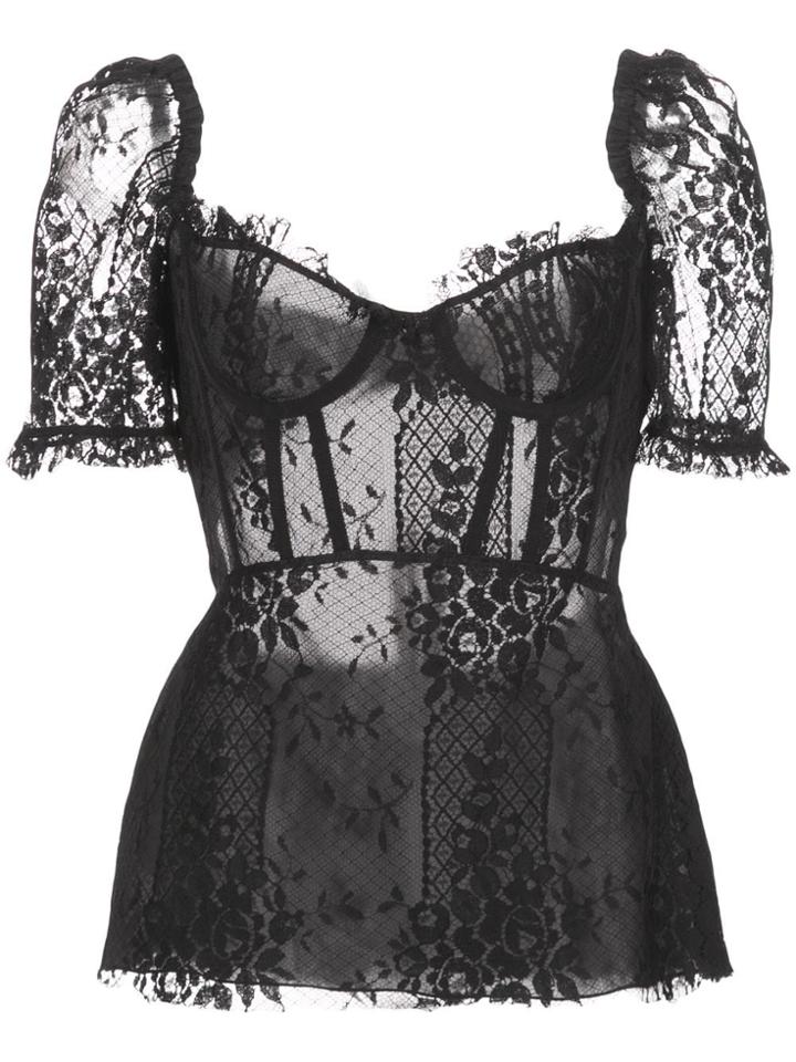 Brock Collection Lace Corset Top - Black