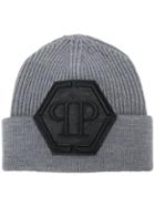 Philipp Plein Logo Plaque Beanie - Grey