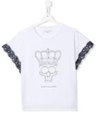 John Galliano Kids Teen Crystal Crown T-shirt - White