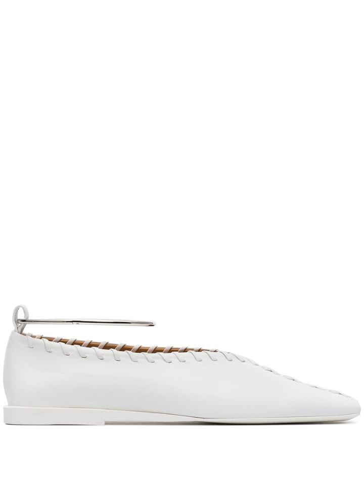 Jil Sander Flat Toe Pumps - White