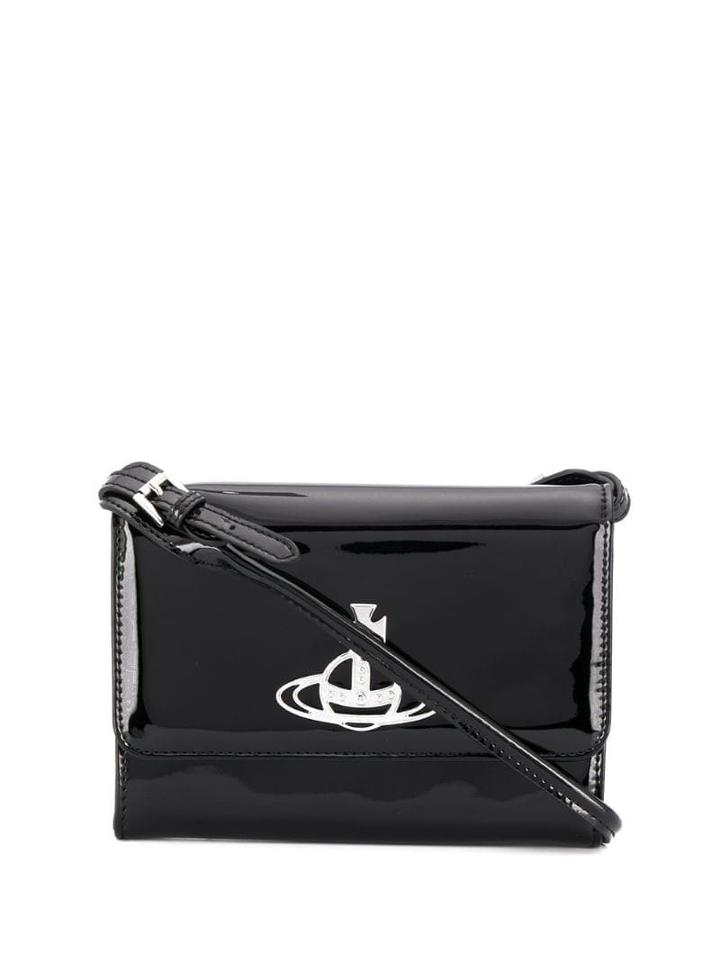 Vivienne Westwood Glossy Effect Cross Body Bag - Black