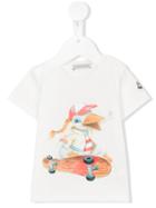 Moncler Kids - Skating Duck Print T-shirt - Kids - Cotton/spandex/elastane - 6-9 Mth, White