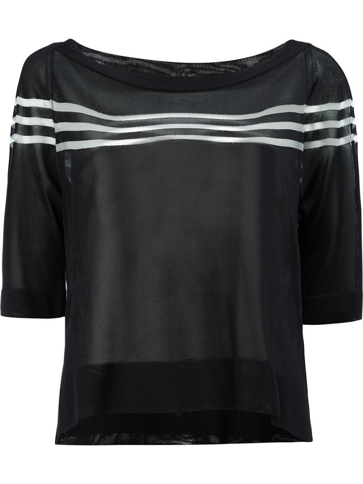 Fendi Striped Blouse, Women's, Size: 42, Black, Polyamide/viscose