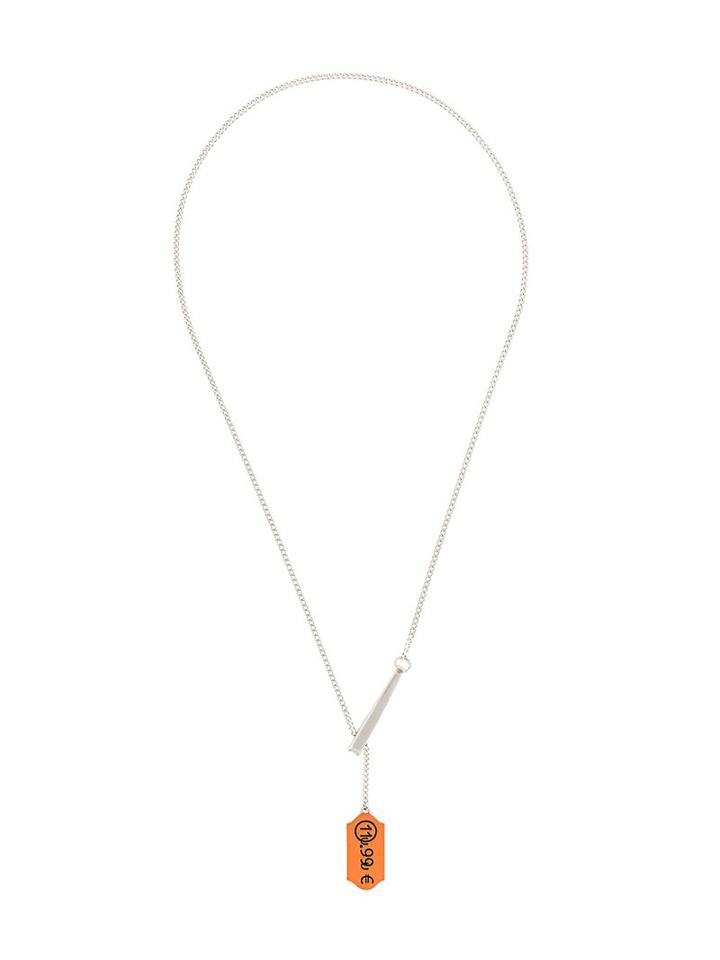 Maison Margiela Price Tag Necklace, Adult Unisex, Metallic
