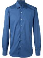Barba Slim-fit Shirt, Men's, Size: 39, Blue, Cotton/polyamide/spandex/elastane
