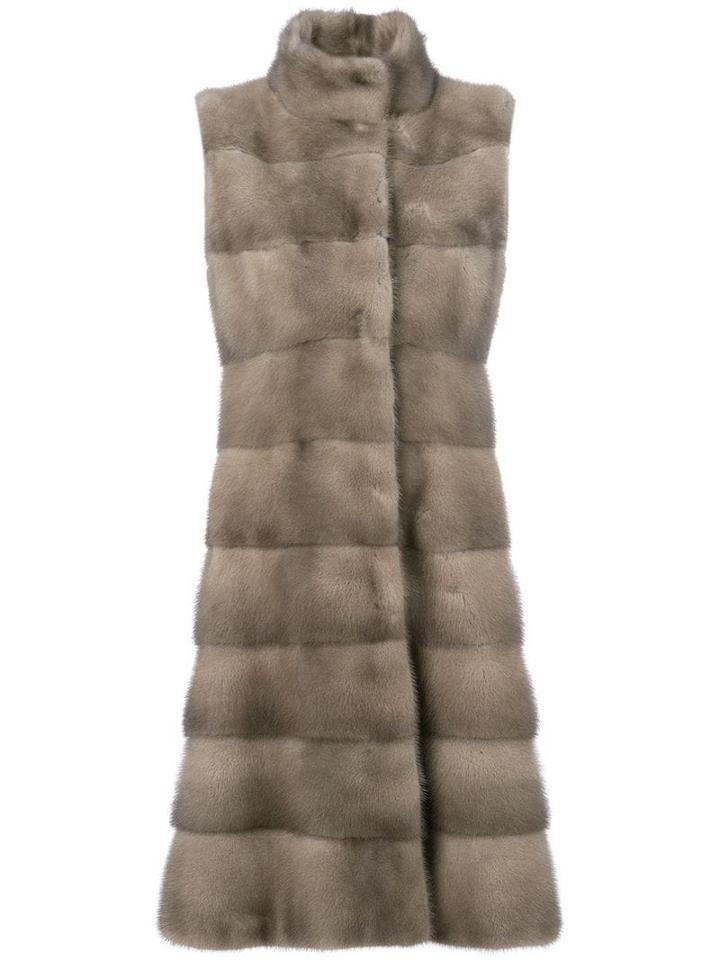 Liska Padded Fur Coat - Neutrals