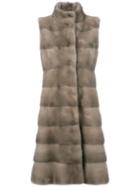 Liska Padded Fur Coat - Neutrals