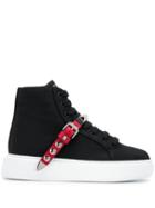 Prada Side Buckle Sneakers - Black