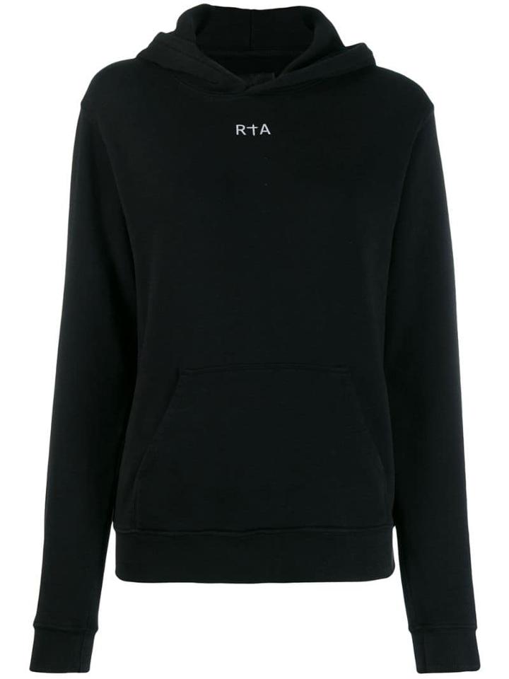 Rta Logo Print Hoodie - Black
