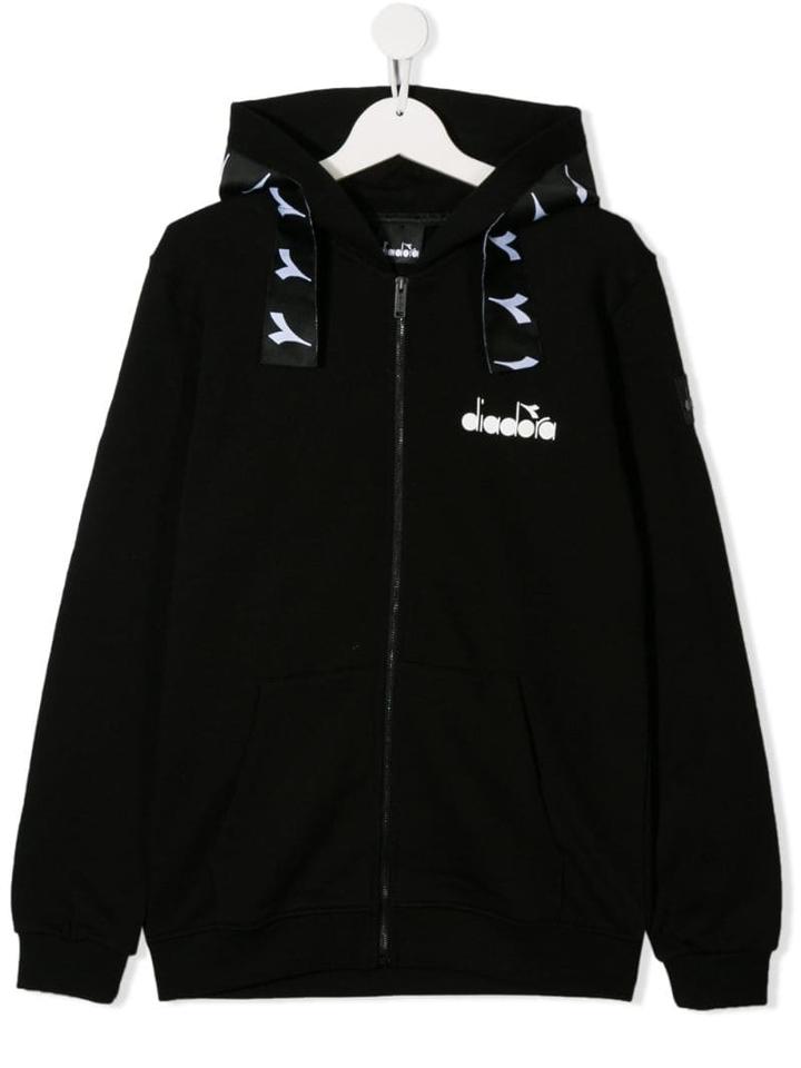 Diadora Junior Teen Logo Zip-up Hoodie - Black