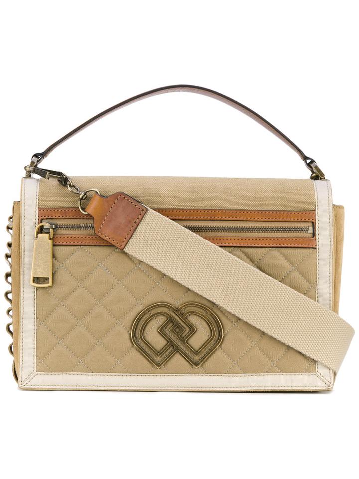 Dsquared2 - Dd Big Hand Bag - Women - Cotton/linen/flax/calf Leather/viscose - One Size, Brown, Cotton/linen/flax/calf Leather/viscose