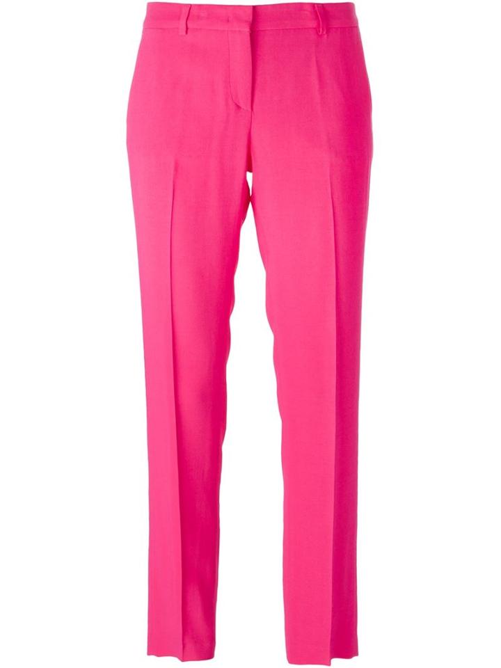 Ermanno Scervino Front Pleat Trousers, Women's, Size: 48, Pink/purple, Spandex/elastane/acetate/cupro/viscose