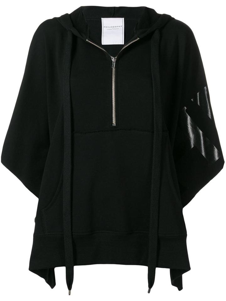 Philosophy Di Lorenzo Serafini Relaxed Hoodie Top - Black
