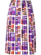 Emilio Pucci 'lips' Print Pleated Skirt